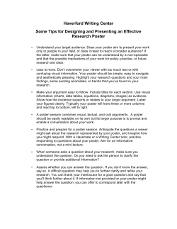 Designing and Presenting an Effective Research Poster