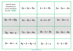 2x + 3x = 5x 2x - 2x = 4x 2x - 3x = -2x 3x - 4x = -x 2x