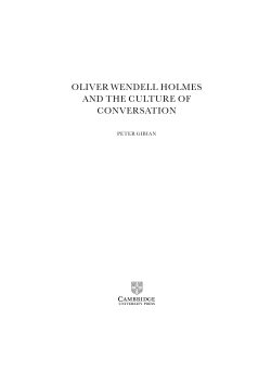 oliver wendell holmes and the culture of conversation