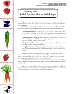 Preserving Food: Jellied Products without Added Sugar