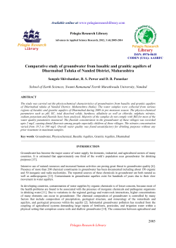 Comparative study of groundwater from basaltic and