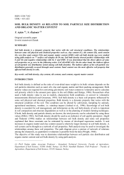 soil bulk density as related to soil particle size distribution and