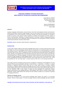 language learners` attitudes and beliefs