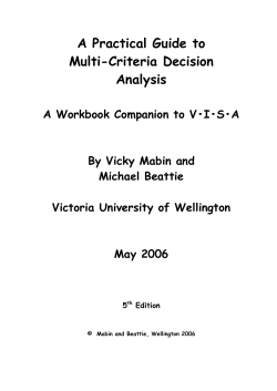 A Practical Guide to Multi-Criteria Decision Analysis