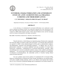 synthesis, characterization and antioxidant study of a few 3