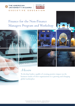 Finance for Non-Financials - The American University in Cairo