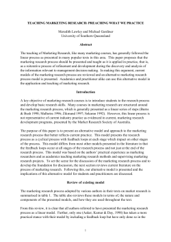 TEACHING MARKETING RESEARCH