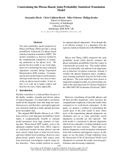 Constraining the Phrase-Based, Joint Probability Statistical