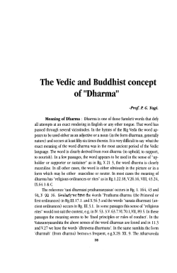 The Vedic and Buddhist Concept of "Dharma"