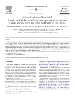 A rapid method for quantifying aroma precursors