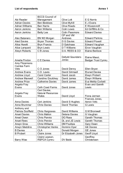 Annex 1 - Consultations | GOV.WALES