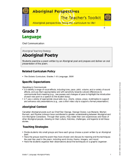 Aboriginal Poetry - Ministry of Education