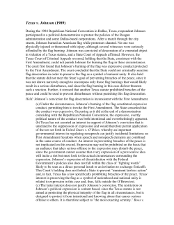 Texas v. Johnson (1989) - Constitutional Law Reporter