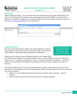 Guide to the LEAP Online Equation Builder: Grades 3-5