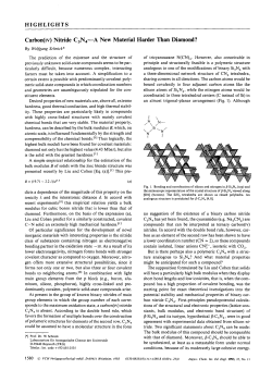 Carbon(IV) Nitride C3N4 - A New Material Harder Than Diamond?