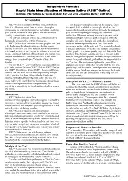 Rapid Stain Identification of Human Saliva (RSID&trade;