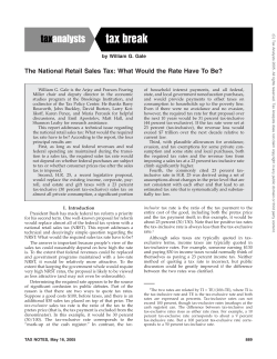 The National Retail Sales Tax: What Would the Rate Have To Be?