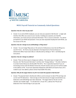 MUSC Payroll Tutorial on Commonly Asked Questions
