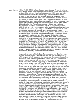 John McIntyre : Hello, It`s John McIntyre here, the