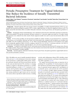 Periodic Presumptive Treatment for Vaginal Infections May Reduce