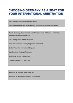 choosing germany as a seat for your international arbitration