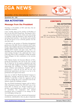 IGA News No. 92 - International Geothermal Association