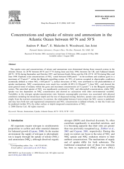 Concentrations and uptake of nitrate and ammonium in the Atlantic