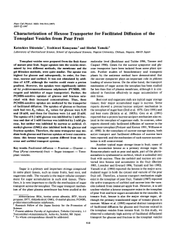 Characterization of Hexose Transporter for Facilitated Diffusion of