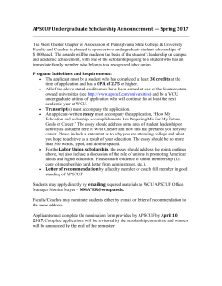 APSCUF Undergraduate Scholarship Announcement &mdash; Spring 2017