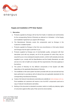 Supply and installation of PV Solar System