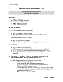 Maine Explosion Lesson Plan