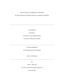 the future of community policing in the context of