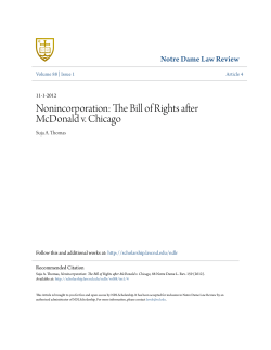 Nonincorporation: The Bill of Rights after