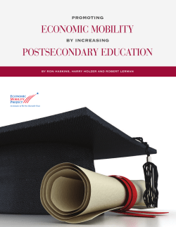 Promoting Economic Mobility By Increasing