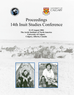 Proceedings, 14th Inuit Studies Conference, 11