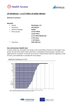 US Healthcare &ndash; a 2.8 Trillion US dollar Market