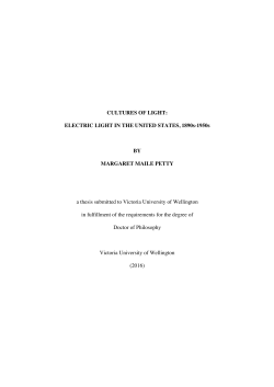 CULTURES OF LIGHT - VUW research archive
