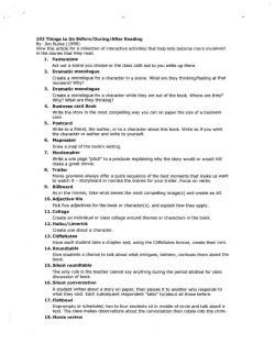 3. Dramatic monologue 4. Business card Book 10. Adjective