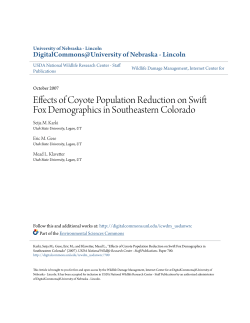 Effects of Coyote Population Reduction on Swift Fox Demographics