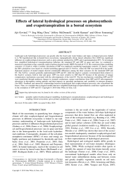 Effects of lateral hydrological processes on photosynthesis and