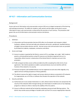 AP 417 &ndash; Information and Communication Services
