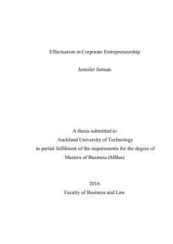 Effectuation in Corporate Entrepreneurship Jennifer Jarman A thesis