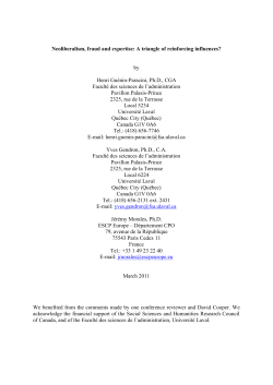 Neoliberalism, fraud and expertise