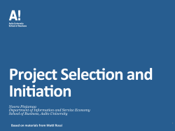 Project selection and initiation File