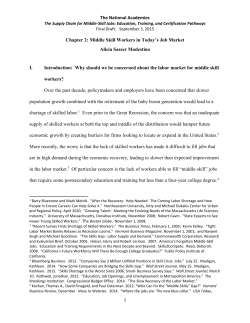 Middle Skill Workers in Today`s Job Market