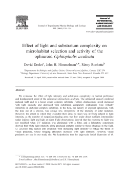 Effect of light and substratum complexity on microhabitat selection