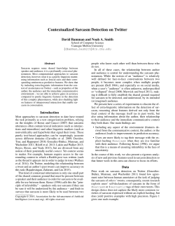 Contextualized Sarcasm Detection on Twitter