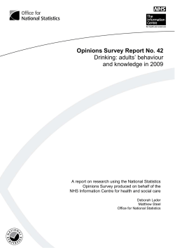 Drinking: adults` behaviour and knowledge in 2009