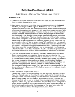 Daily Sacrifice Ceased (AD 66)