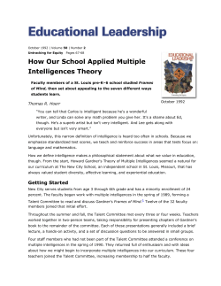 How Our School Applied Multiple Intelligences Theory